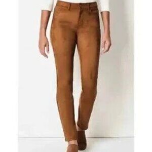 J. Jill Faux Suede Pants Chestnut Brown Size 10